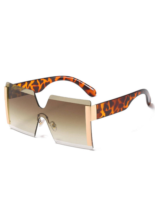 Shein Gafas de moda sin montura con lentes geométricas degradadas de estilo bohemio