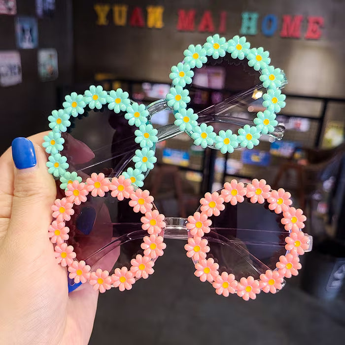 2pcs Gafas Redondas y Creativas con diseño de Dulces Margaritas, Para niñas
