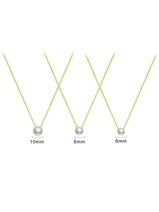 SHEIN ESBERRY 1 pieza Collar minimalista de perla individual de 6 mm para mujer