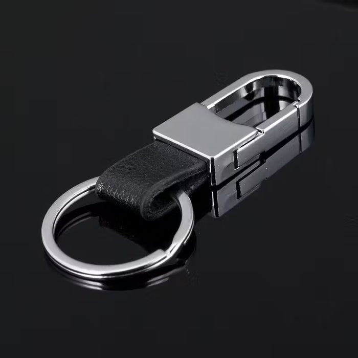 Llavero de cuero sintético para hombre, llavero con hebilla para la cintura