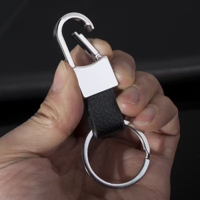 Llavero de cuero sintético para hombre, llavero con hebilla para la cintura