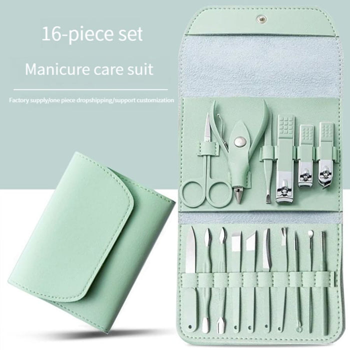 SHEIN 1 set/16 piezas Juego de cortaúñas aleatorio, incluye bolsa, organizador