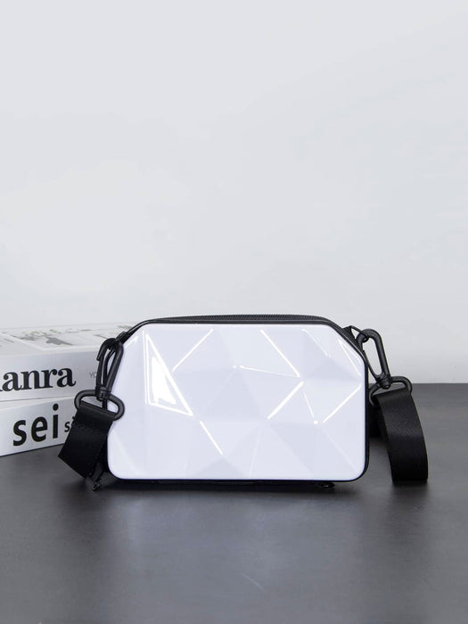 Shein Bolso bandolera mini con estampado de rombos tipo caja