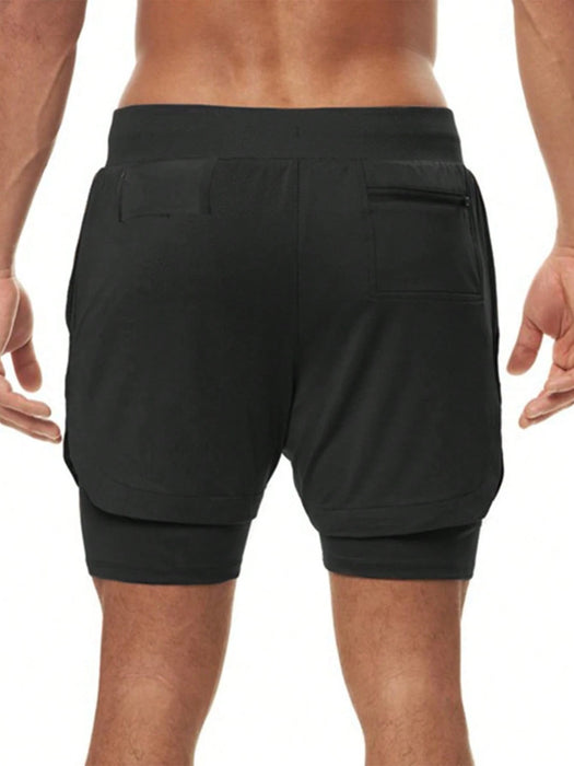 Pantalones cortos deportivos de verano para hombre, 2 en 1, para hacer ejercicio de secado rápido