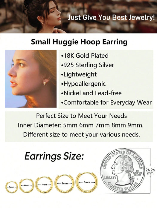 Shein 1 Par De Pendientes De Aro Pequeños dorados
