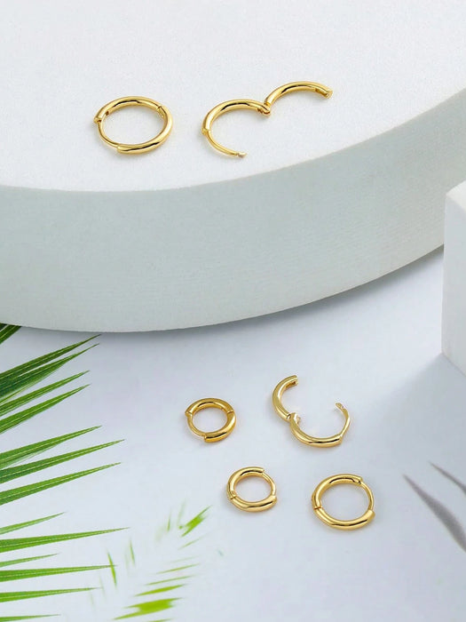 Shein 1 Par De Pendientes De Aro Pequeños dorados
