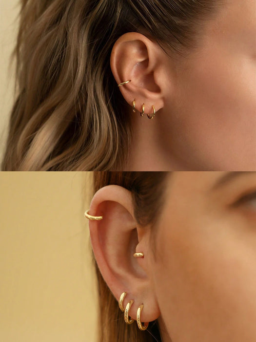Shein 1 Par De Pendientes De Aro Pequeños dorados