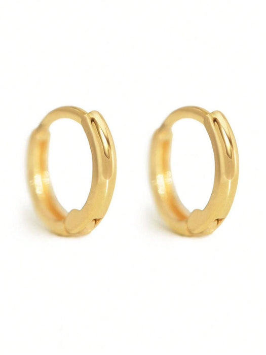 Shein 1 Par De Pendientes De Aro Pequeños dorados