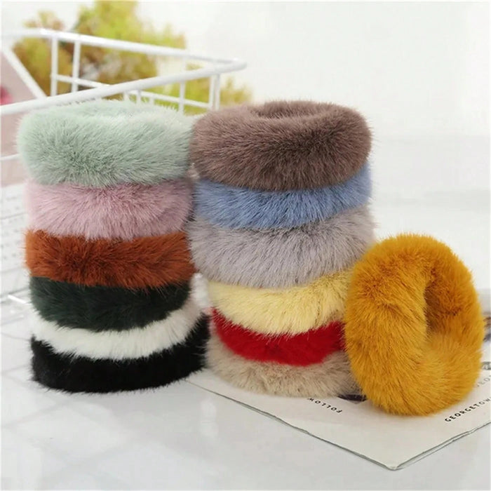SHEIN 12 Lazos Para El Pelo De Felpa De Color Caramelo Para Niñas