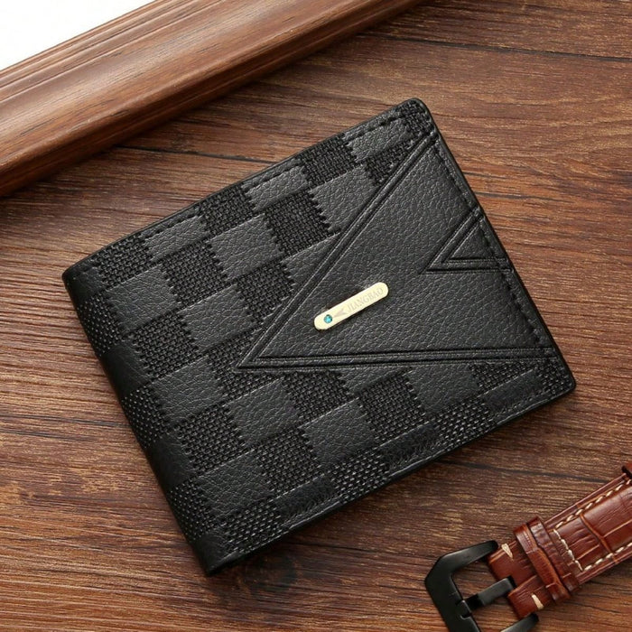 SHEIN 1 Pieza Billetera Corta Para Hombre, De Alta Calidad, Con Patrón De Piel