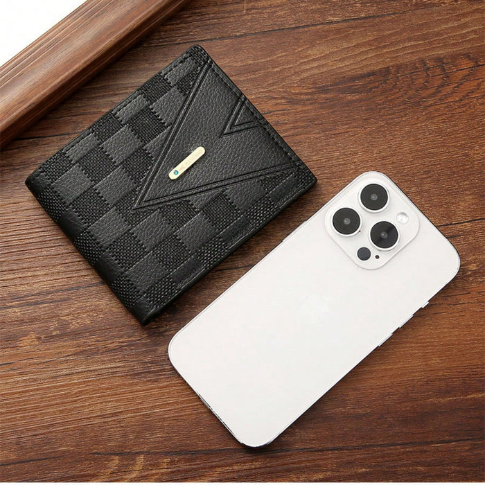 SHEIN 1 Pieza Billetera Corta Para Hombre, De Alta Calidad, Con Patrón De Piel