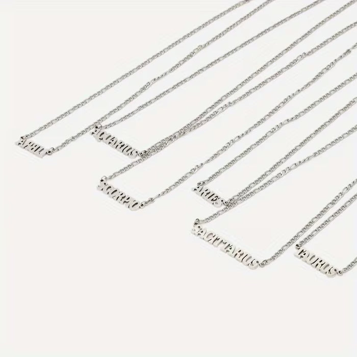 Collar con Colgante de Acero Inoxidable y Moda signo zodiacal Gemini