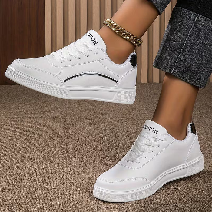 Zapatillas Blancas para Mujer, Planas Casuales y Modernas para Damas