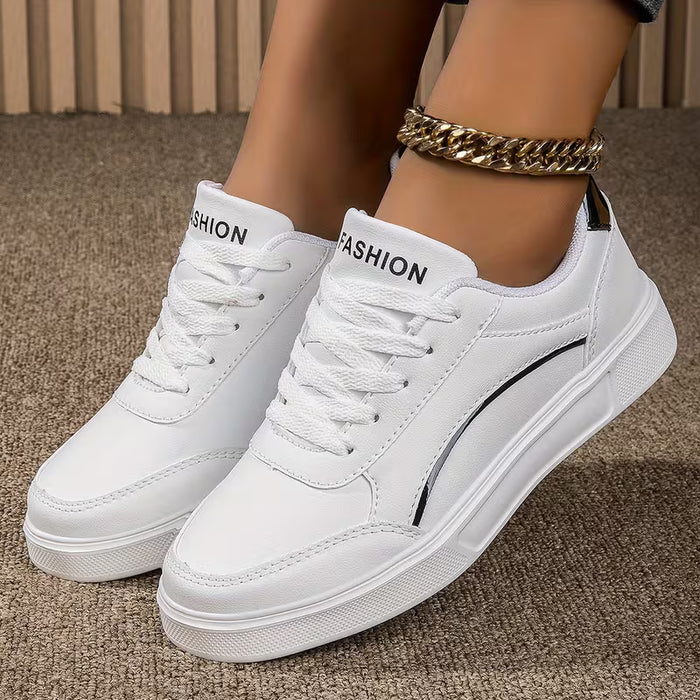 Zapatillas Blancas para Mujer, Planas Casuales y Modernas para Damas