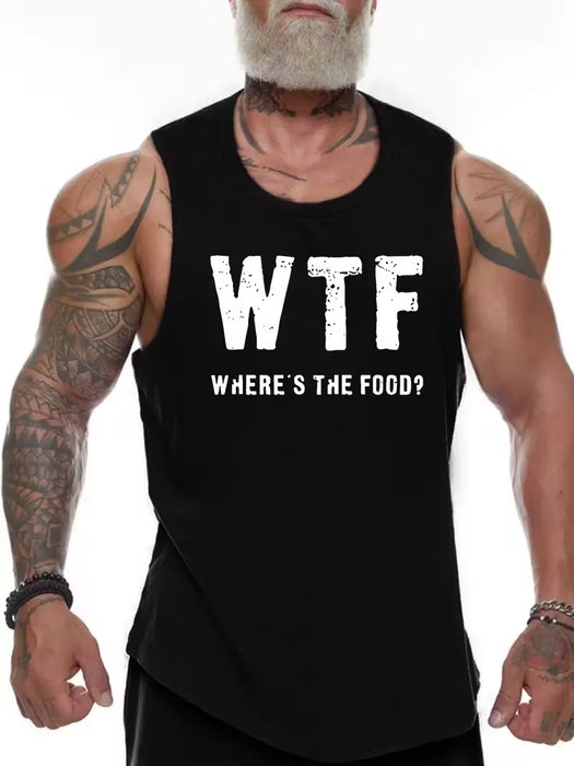 Camisetas Sin Mangas Con Estampado De Letras WTF Creativas Para Hombres