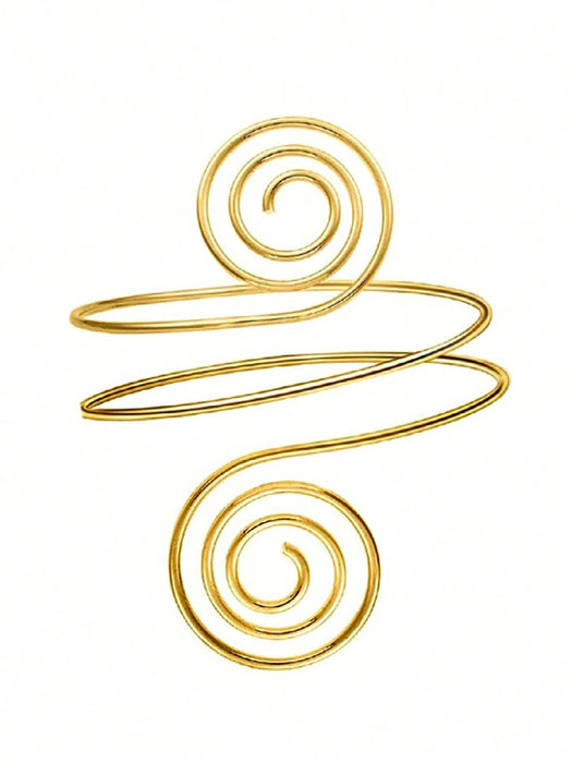 Shein Brazalete con diseño de espiral dorada, joyería para el brazo