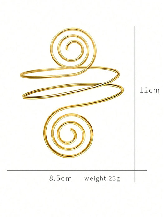 Shein Brazalete con diseño de espiral dorada, joyería para el brazo