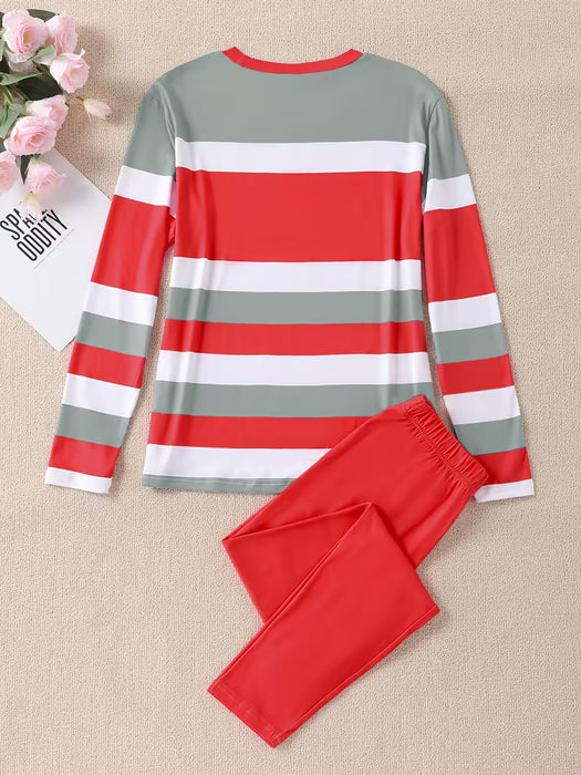 Conjunto Casual con Estampado de Letras de 18 Rayas SMCT