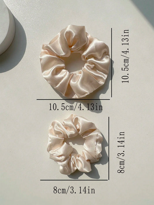 SHEIN 16pcs Scrunchies de unicolor para mujeres, lazos para el cabello de satén suave
