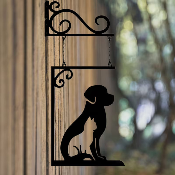 Colgante de Puerta Golden Retriever - Decoración Exterior de Hierro