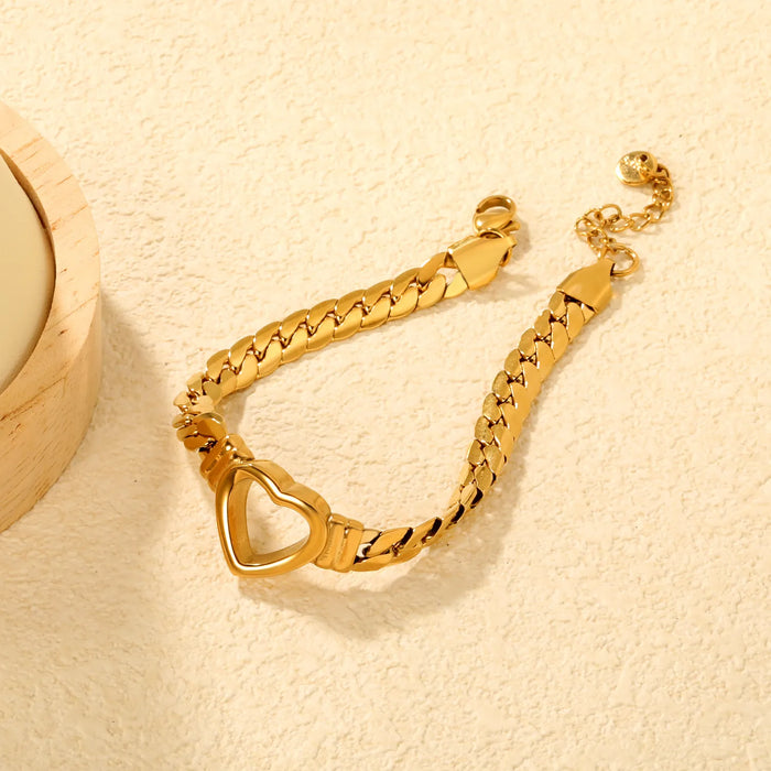 Pulsera De Corazón Hueco de Diseño Único elegante