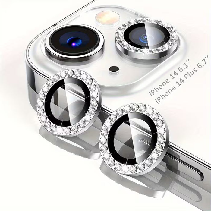 Película protectora individual brillante plateado, para el anillo de la lente de la cámara trasera de iPhone 12