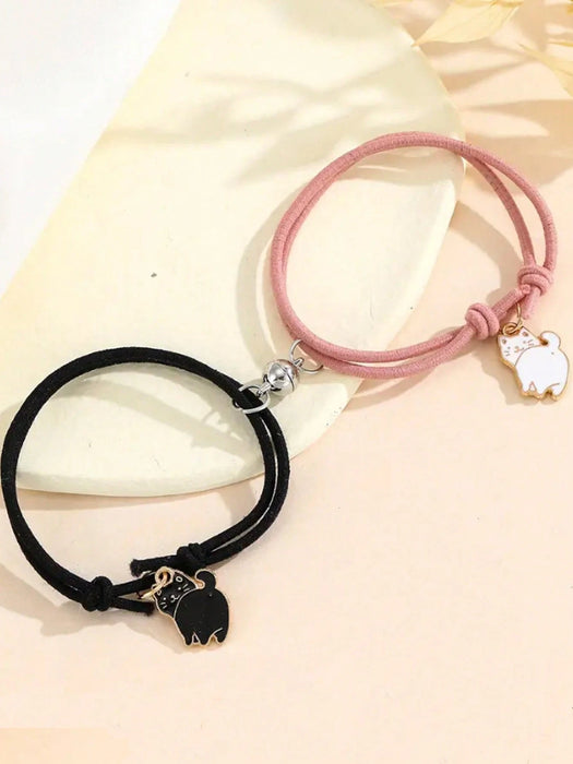 SHEIN ROMWE Kawaii Juego De Pulsera Para Parejas/hermanas