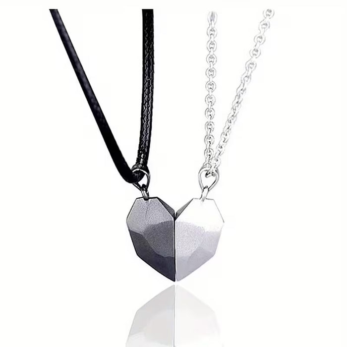 1 Par de Collares de Pareja Magnéticos en Forma de Corazón