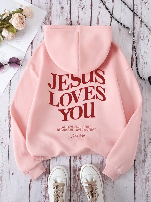 SHEIN INAWLY Sudadera con capucha para mujer con estampado