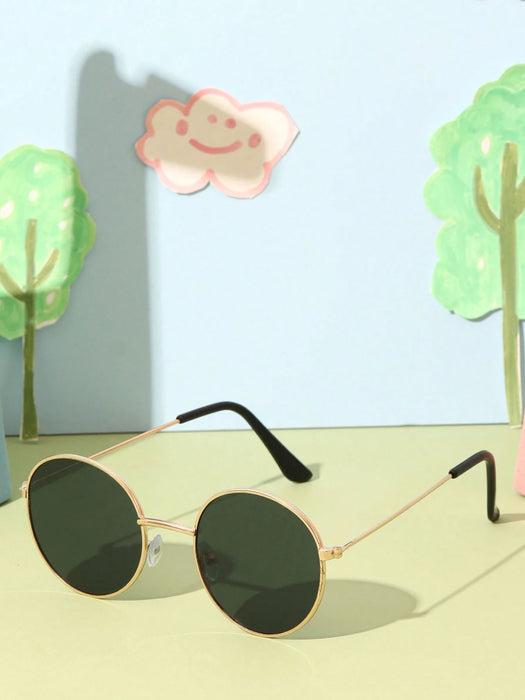 SHEIN 1 par Gafas con montura metálica redonda para niños con estilo minimalista