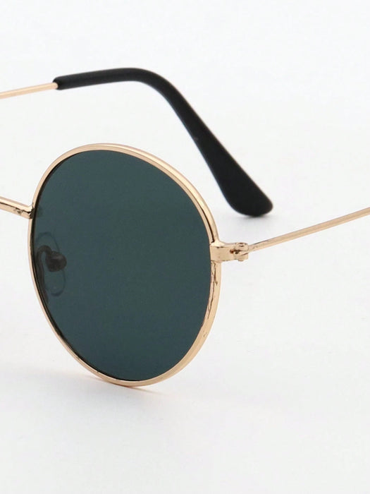 SHEIN 1 par Gafas con montura metálica redonda para niños con estilo minimalista