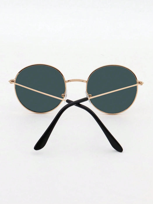 SHEIN 1 par Gafas con montura metálica redonda para niños con estilo minimalista