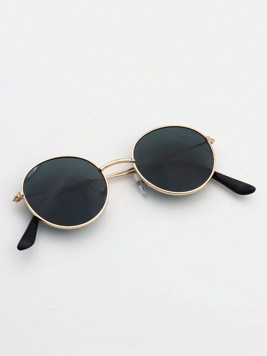 SHEIN 1 par Gafas con montura metálica redonda para niños con estilo minimalista