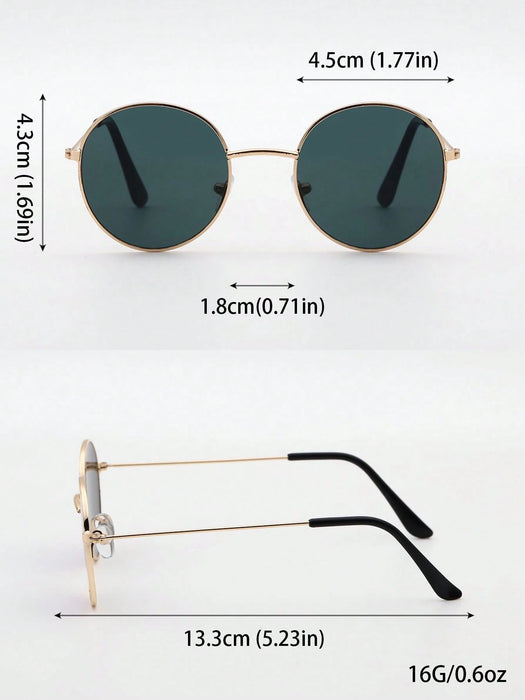 SHEIN 1 par Gafas con montura metálica redonda para niños con estilo minimalista