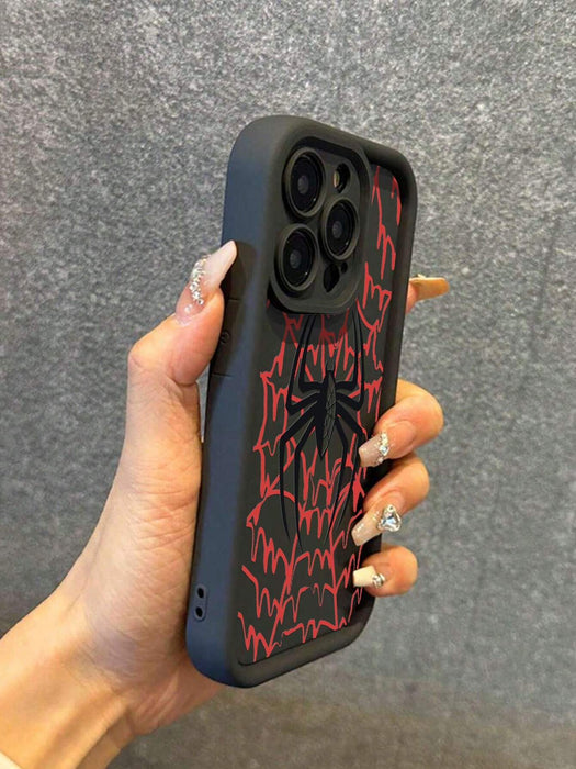 SHEIN Funda de teléfono compatible con iPhone 11 , con patrón de telaraña