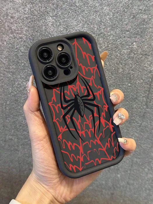 SHEIN Funda de teléfono compatible con iPhone 11 , con patrón de telaraña