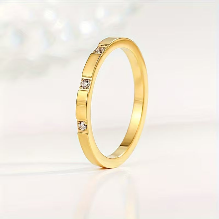 1 Anillo Simple y Elegante de Acero Inoxidable , Anillo Cuadrado para el Índice para mujer