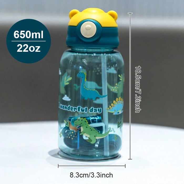 Shein 1 pieza, Botella de agua de 650ml/22oz con diseño de animal de dibujos animados