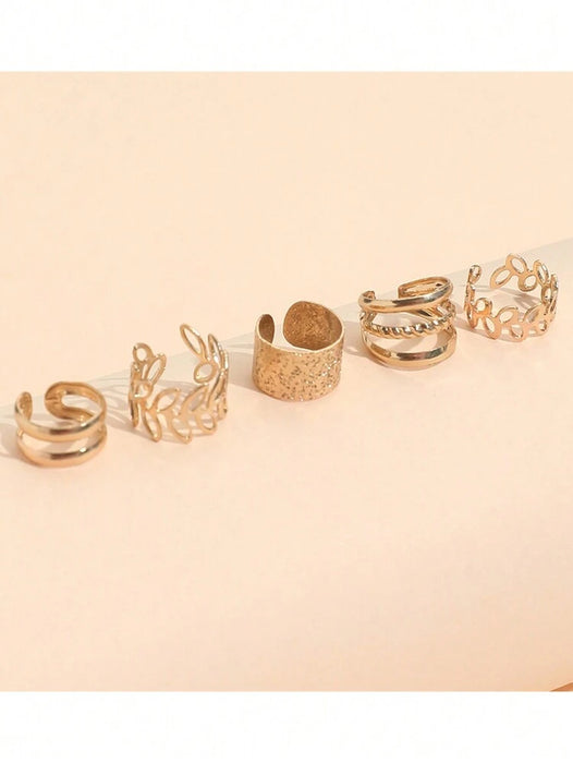 Juego de 5 pendientes minimalistas creativos sin perforaciones para la oreja