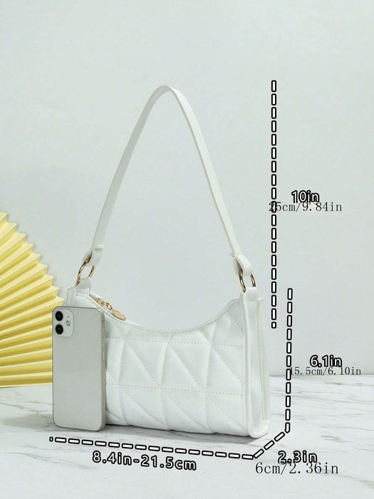 SHEIN Moderna Bolsa De Hombro De Hilo Bordado De Pu