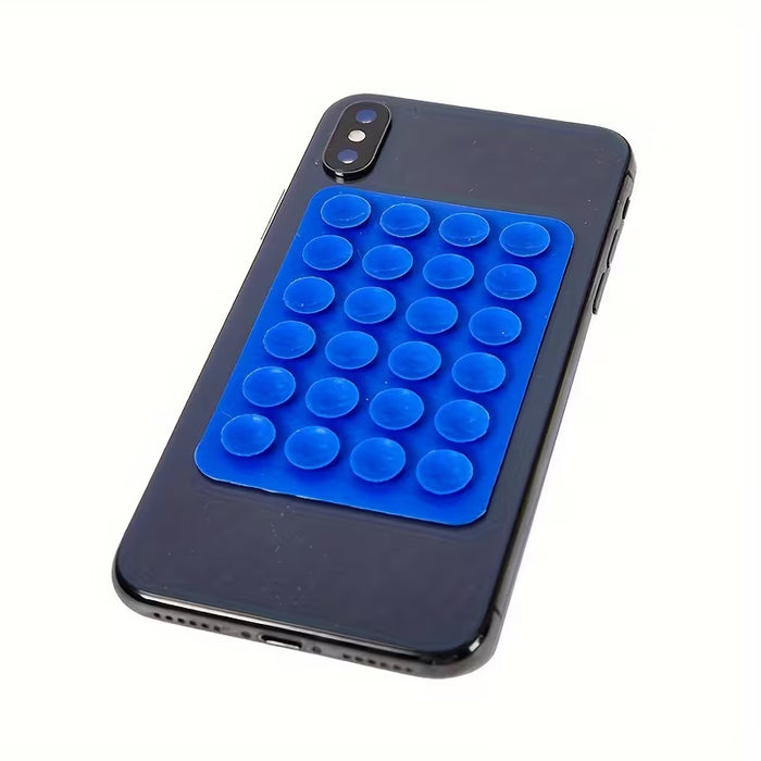 Funda de silicona cuadrada con ventosa para teléfono (6 unidades) color azul