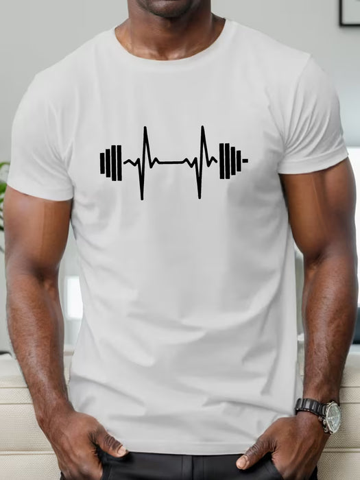 Camiseta de Manga Corta para Hombre con estampado "Love Exercise"