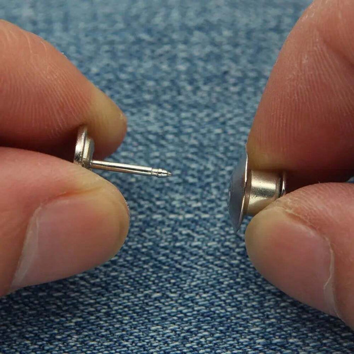 2 juegos de hebillas ajustables para jeans, pantalones sin costuras, botones para la cintura