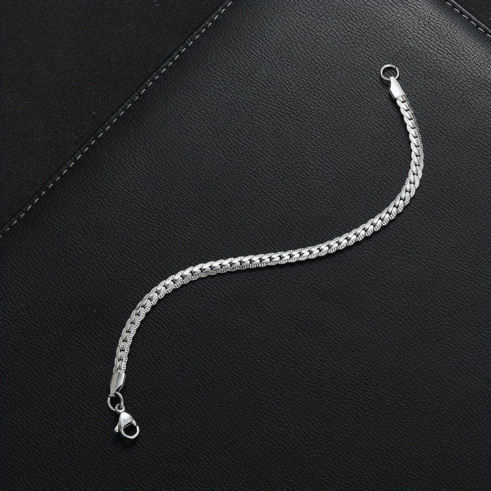 Pulsera de Cadena de Serpiente de Acero Inoxidable para Hombres y Mujeres, Moda Clásica