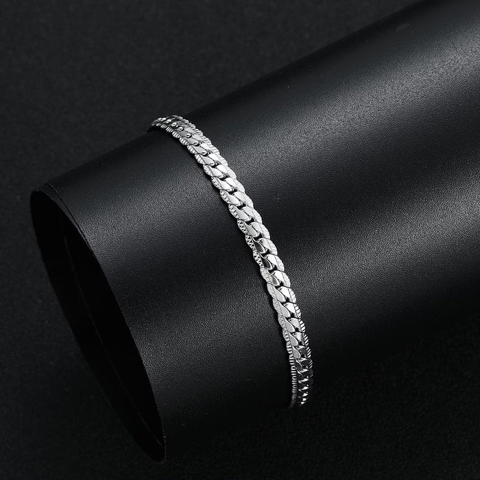 Pulsera de Cadena de Serpiente de Acero Inoxidable para Hombres y Mujeres, Moda Clásica