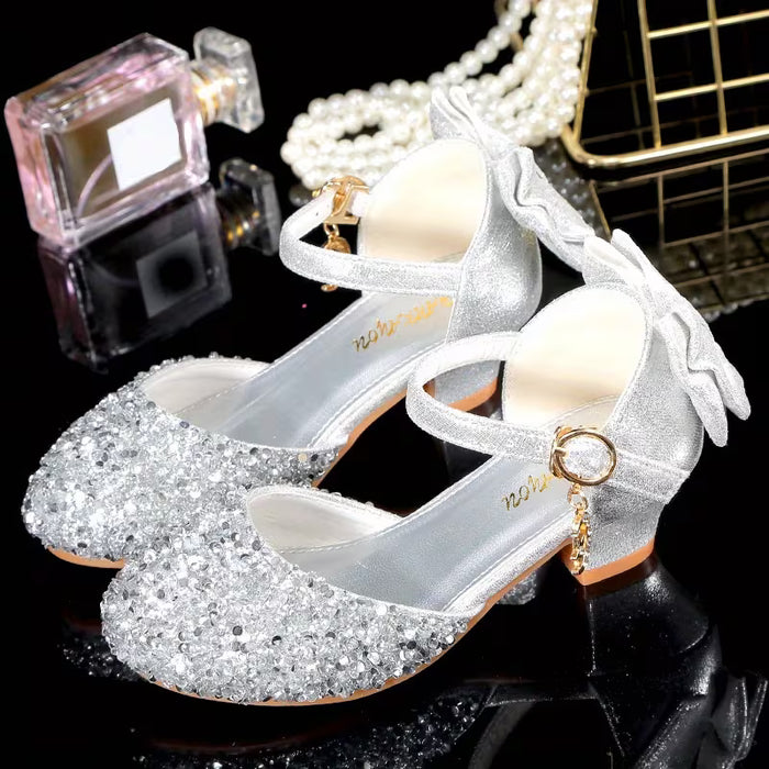 Zapatos  para Niñas de Moda con Cristales en la Punta de Princesa de Tacón Alto