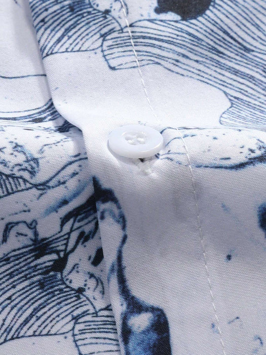 SHEIN Manfinity Homme Camisa casual de manga corta con estampado total