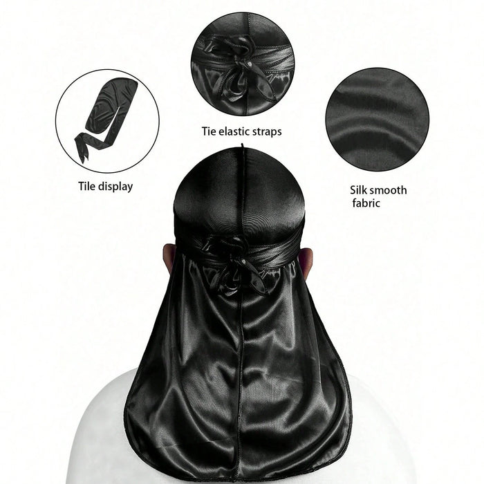 Shein Pañuelo para la cabeza de seda Awegeo para hombre, 1 unidad, con banda elástica