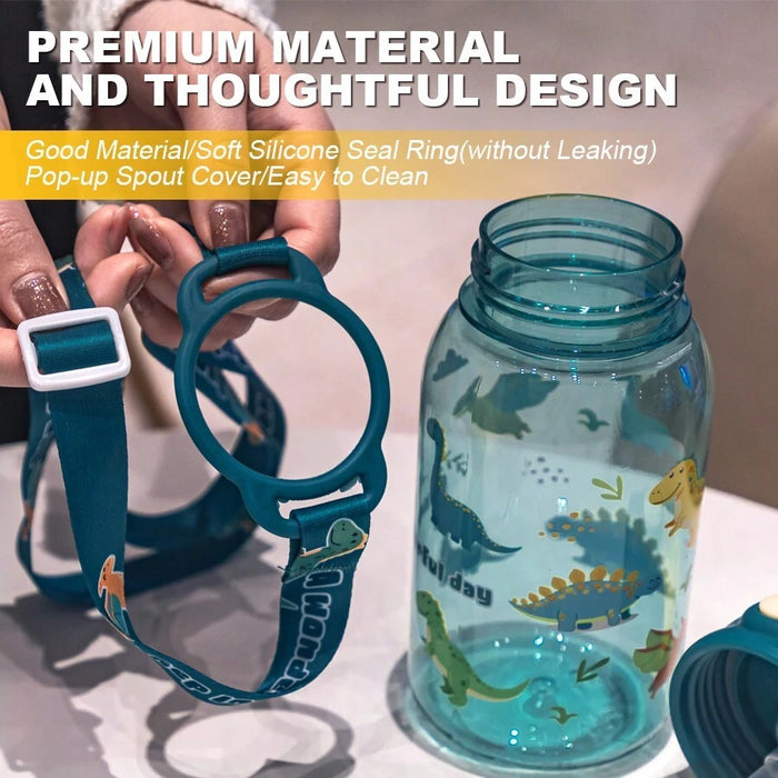 Shein 1 pieza, Botella de agua de 650ml/22oz con diseño de animal de dibujos animados