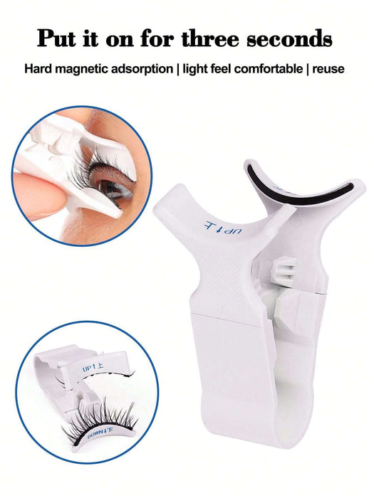 Shein Rizador de pestañas magnético blanco, compacto y portátil, reutilizable